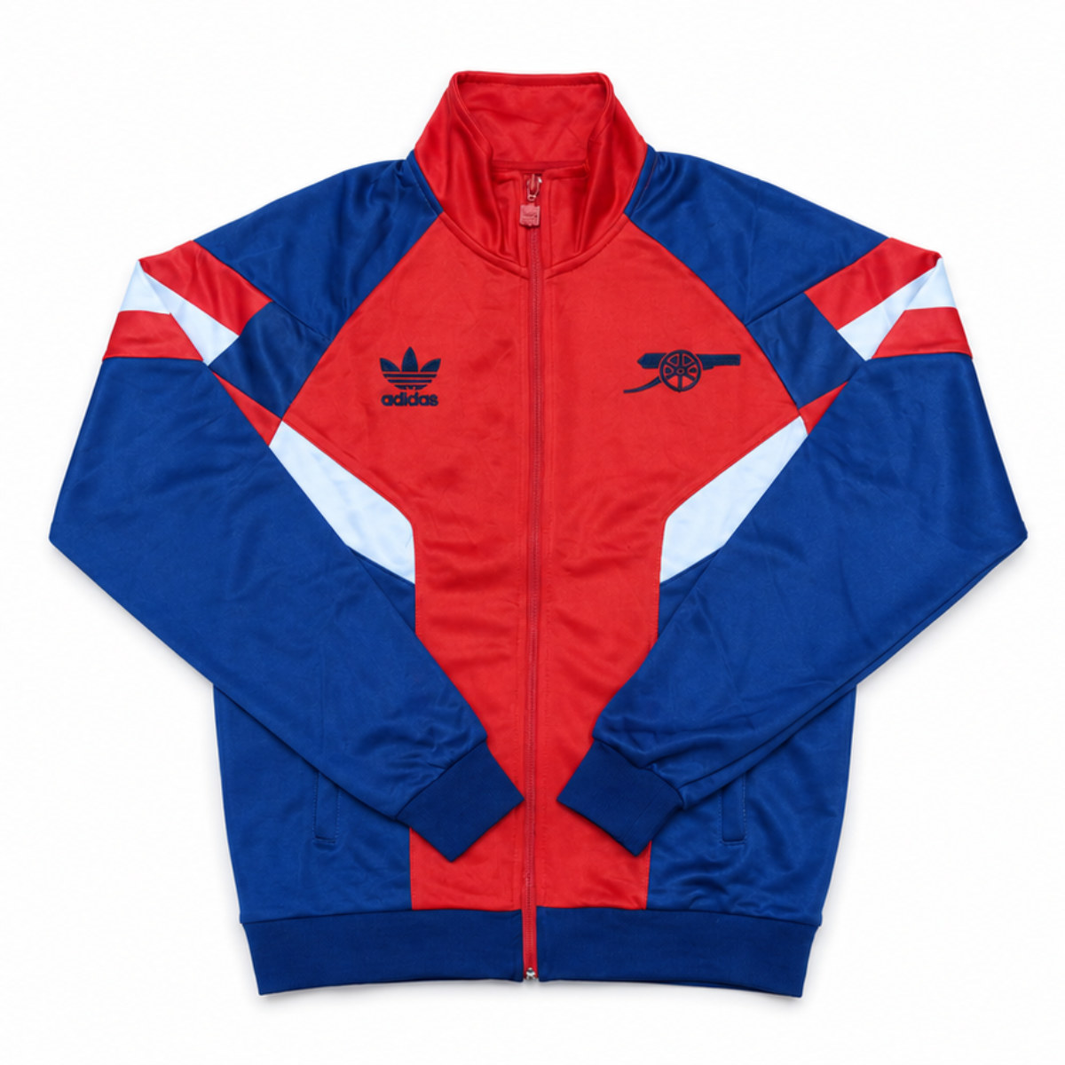 Red and Blue Retro Track Jacket Front