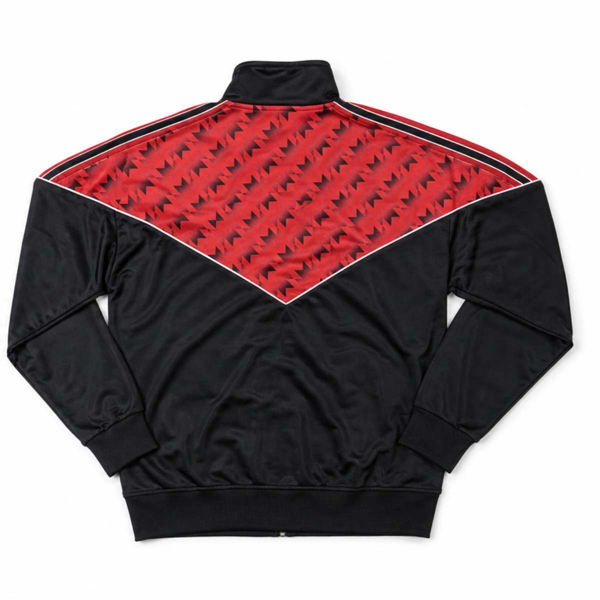 Black Pattern Retro Track Jacket Back